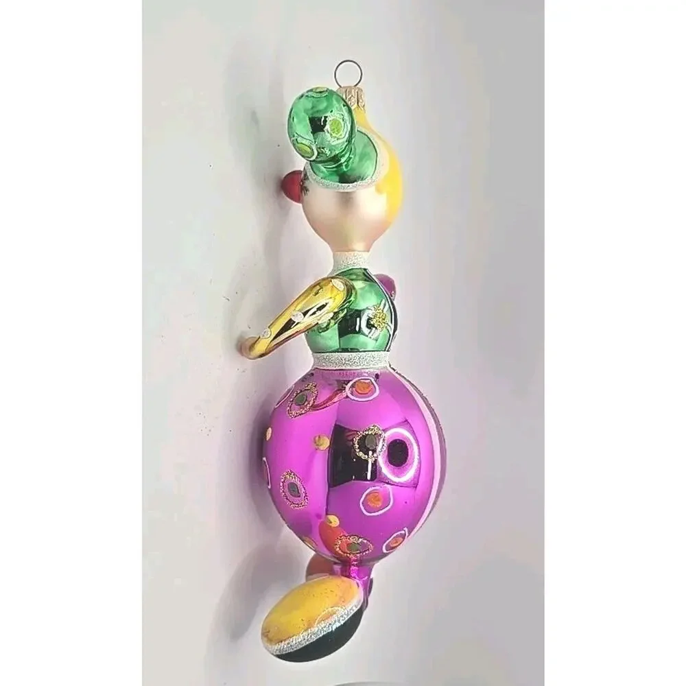 Vtg‎ Christopher Radko Clown Blown Glass Christmas Ornament U313 s